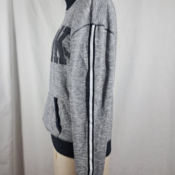 V/S PINK Limited Edition  XS Quarter Zip Pullover Front Pocket Fleece Gray White - Picture 3 of 11